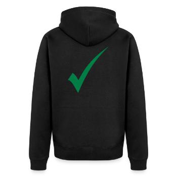 Vérification du crochet vert - Veste à capuche bio Premium Unisexe - noir - Dos - Nico (187cm)