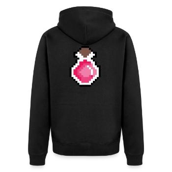 Drank pink pixel art - Unisex Premium Organic Zip Hoodie - black - Back - Nico (187cm)