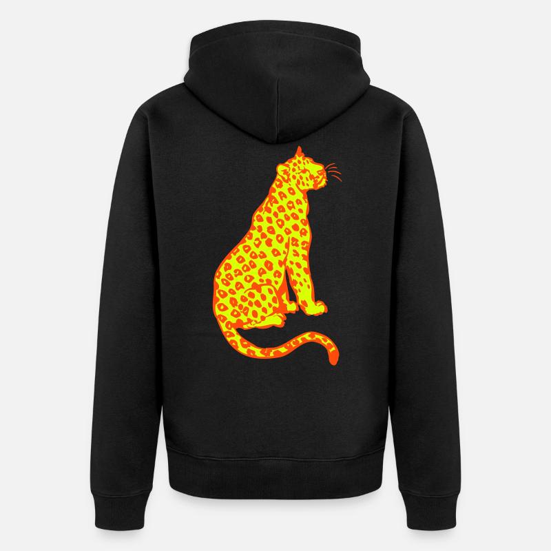 Léopard Assis par Cheerful Madness!! - Veste à capuche bio Premium Unisexe - undefined