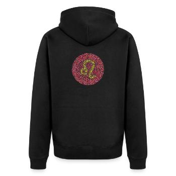 Leo Eye Test Zodiac Symbol - Unisex Premium Organic Zip Hoodie - black - Back - Nico (187cm)