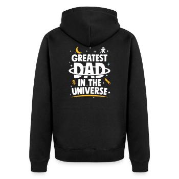 Father's Day Gift Greatest Dad In The Universe - Unisex Premium Organic Zip Hoodie - black - Back - Nico (187cm)
