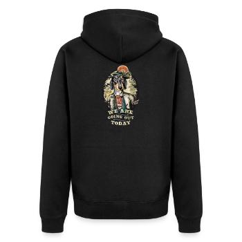 Dackel - Unisex Premium Bio Zip Hoodie - Schwarz - Hinten - Nico (187cm)