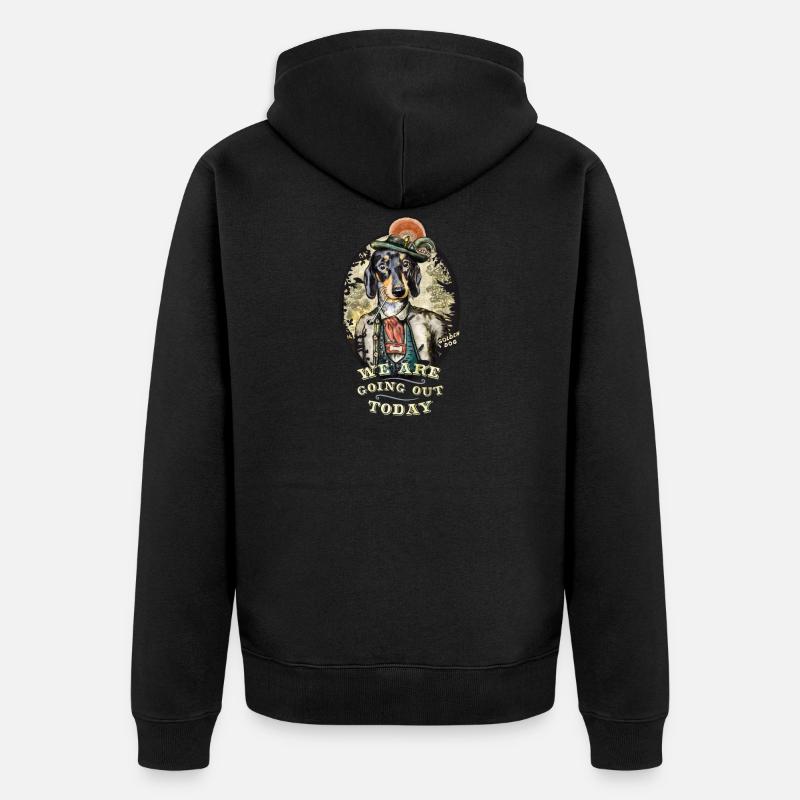 Dackel - Unisex Premium Bio Zip Hoodie - Schwarz