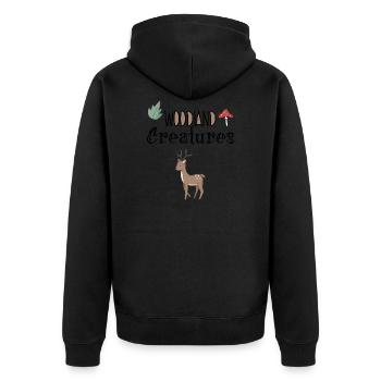 Deer forest forest dwellers nature home wood - Unisex Premium Organic Zip Hoodie - black - Back - Nico (187cm)
