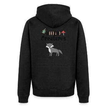 Loup forêt habitant maison clipart cadeau - Veste à capuche bio Premium Unisexe - noir - Dos - Nico (187cm)
