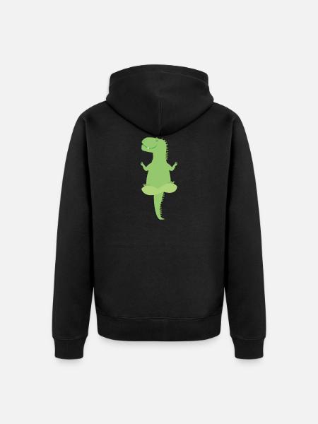 dino - Unisex Premium Organic Zip Hoodie - black