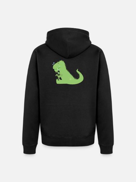 dino - Unisex Premium Organic Zip Hoodie - black