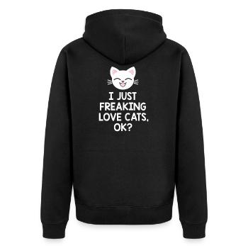 chat - Veste à capuche bio Premium Unisexe - noir - Dos - Nico (187cm)