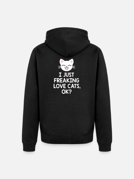 chat - Veste à capuche bio Premium Unisexe - noir
