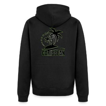 CARIBBEAN - Unisex Premium Organic Zip Hoodie - black - Back - Nico (187cm)