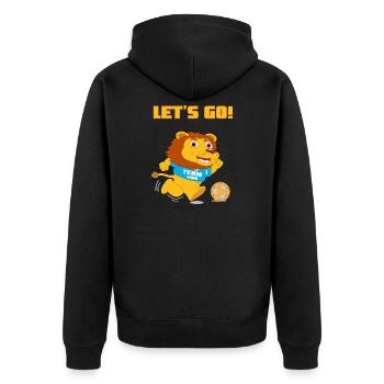 Team Lion - Unisex Premium Organic Zip Hoodie - black - Back - Nico (187cm)