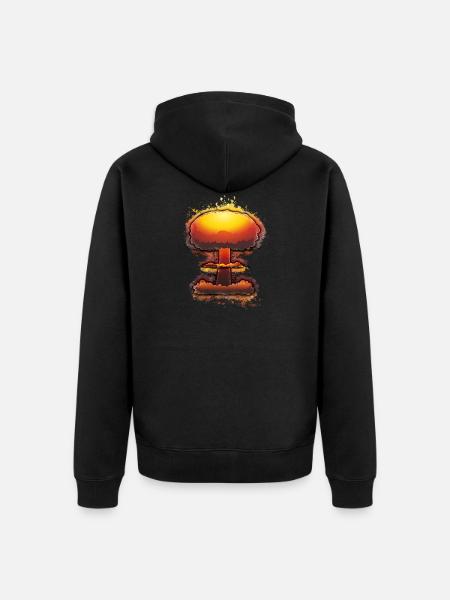 Bomb explosion bright glowing - Unisex Premium Organic Zip Hoodie - black