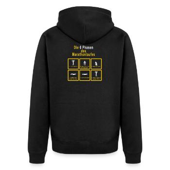 Running runner marathon training gift - Unisex Premium Organic Zip Hoodie - black - Back - Nico (187cm)