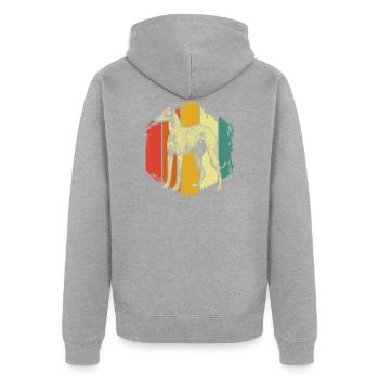 greyhound - Unisex Premium Organic Zip Hoodie - heather grey - Back - Nico (187cm)