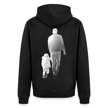 Papa Tochter Kind Liebe Love Familie Stolz - Unisex Premium Bio Zip Hoodie - Schwarz - Hinten - Nico (187cm)