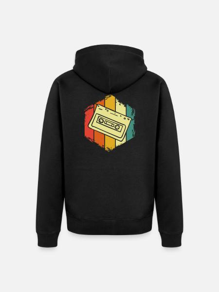 Musik Kassette - Unisex Premium Bio Zip Hoodie - Schwarz