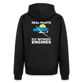 Glider gift soar glide t-shirt - Unisex Premium Organic Zip Hoodie - black - Back - Nico (187cm)