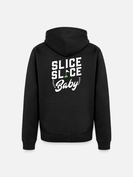 Slice slice baby - Unisex Premium Bio Zip Hoodie - Schwarz