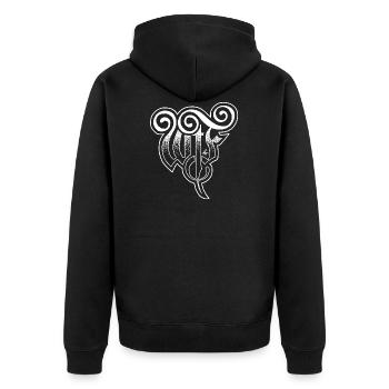 Lettrage à la main "WtF" - What the Fuck (blanc) - Veste à capuche bio Premium Unisexe - noir - Dos - Nico (187cm)