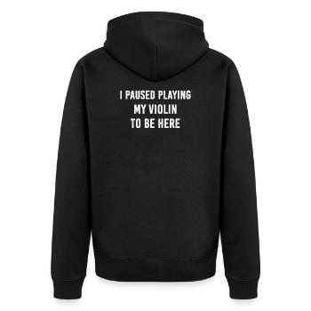 Violine Violinist Geige Spieler Musiker Geschenk - Unisex Premium Bio Zip Hoodie - Schwarz - Hinten - Nico (187cm)