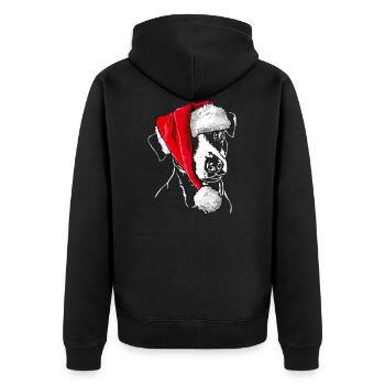JACK RUSSELL TERRIER NOËL Bonnet Wilsigns - Veste à capuche bio Premium Unisexe - noir - Dos - Nico (187cm)
