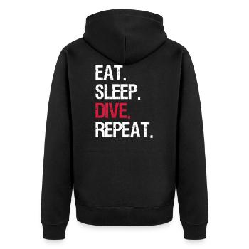Mangez Sommeil Répéter Plongée - Veste à capuche bio Premium Unisexe - noir - Dos - Nico (187cm)