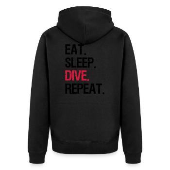 Mangez Sommeil Répéter Plongée - Veste à capuche bio Premium Unisexe - noir - Dos - Nico (187cm)