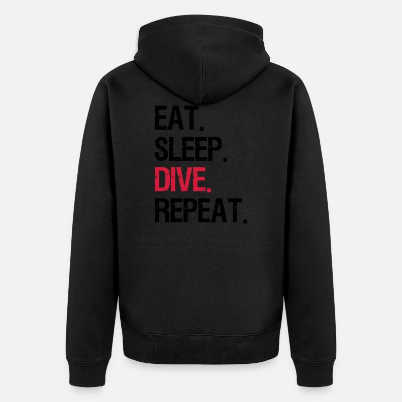 Eat Sleep Dive Repeat - Unisex Premium Organic Zip Hoodie - black