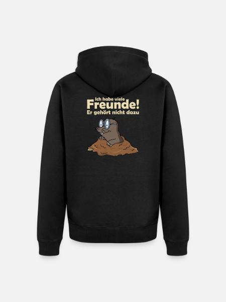Maulwurf Maulwurfshügel Maulwurfshaufen - Unisex Premium Bio Zip Hoodie - Schwarz