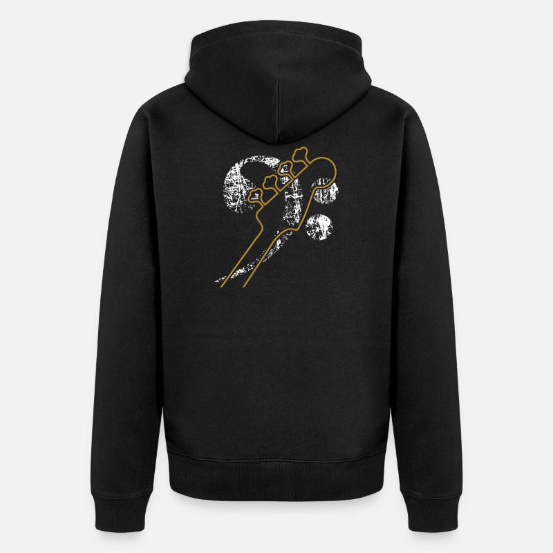 Clé de basse. Bass Clef, Basse-Guitare distressed - Veste à capuche bio Premium Unisexe - noir