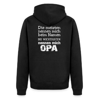 Grand-père grand-père - Veste à capuche bio Premium Unisexe - noir - Dos - Nico (187cm)