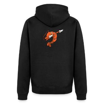 Dab Shrimp Dabbing Shrimp Funny Victory Pose Cancer - Unisex Premium Organic Zip Hoodie - black - Back - Nico (187cm)