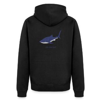 Walhai T-Shirt - Unisex Premium Bio Zip Hoodie - Schwarz - Hinten - Nico (187cm)