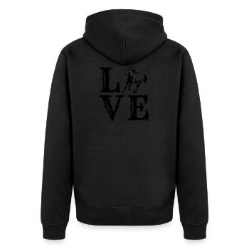 Love horse - Unisex Premium Organic Zip Hoodie - black - Back - Nico (187cm)