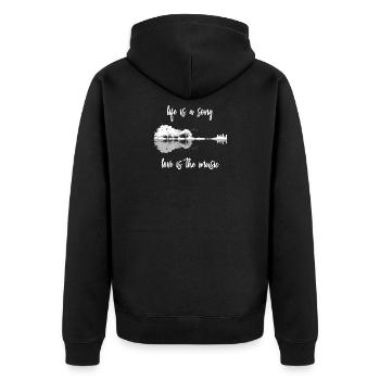 Life Is A Song Natur Gitarre Wald Musik Lyrics - Unisex Premium Bio Zip Hoodie - Schwarz - Hinten - Nico (187cm)