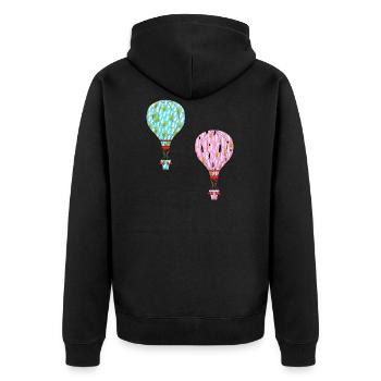 Balloon - Unisex Premium Organic Zip Hoodie - black - Back - Nico (187cm)