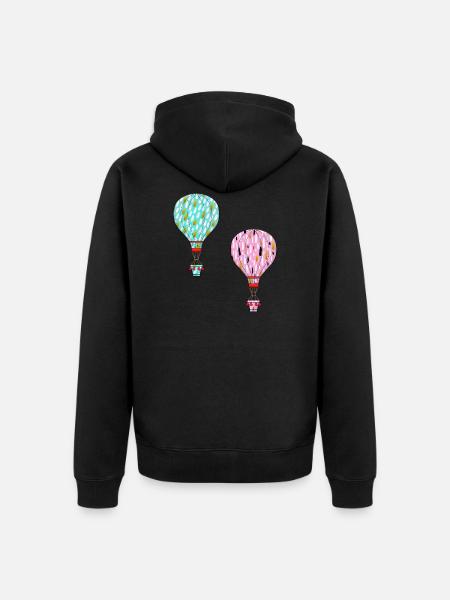 Balloon - Unisex Premium Organic Zip Hoodie - black