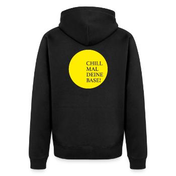 Chill your base - Unisex Premium Organic Zip Hoodie - black - Back - Nico (187cm)