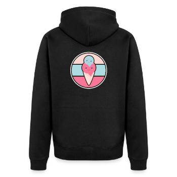 CRÈME GLACÉE Edition 1 - Veste à capuche bio Premium Unisexe - noir - Dos - Nico (187cm)
