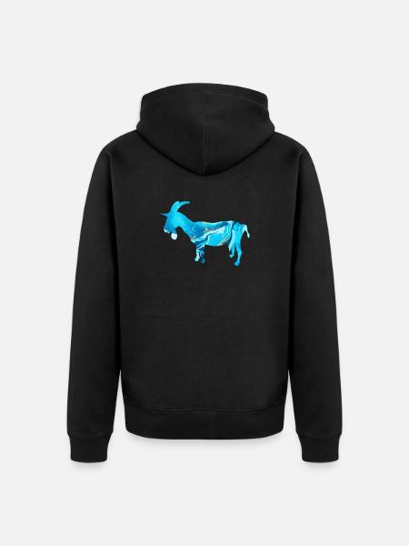 ZIEGE - Unisex Premium Bio Zip Hoodie - Schwarz