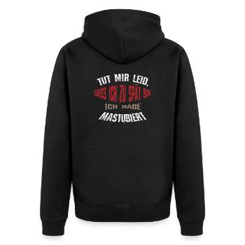 JE SOUFFRE QUE JE SUIS TROP TARD ...... - Veste à capuche bio Premium Unisexe - noir - Dos - Nico (187cm)