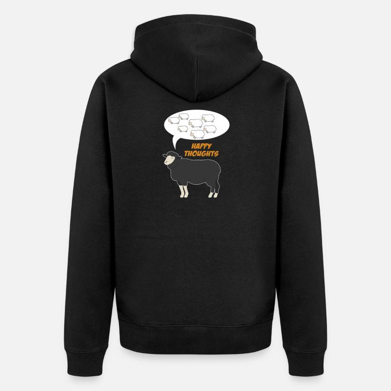 Bonnes pensées - Moutons - Veste à capuche bio Premium Unisexe - noir