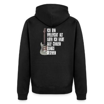 ICH BIN VIELLEICHT ALT.... - Unisex Premium Bio Zip Hoodie - Schwarz - Hinten - Nico (187cm)
