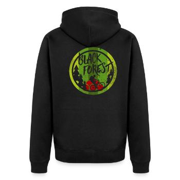 Black Forest - Unisex Premium Bio Zip Hoodie - Schwarz - Hinten - Nico (187cm)