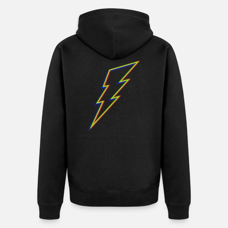 Lightning ϟ - Unisex Premium Organic Zip Hoodie - black
