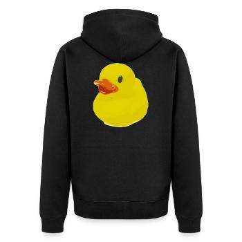 Ente, Badeente, Duck, Rubber Ducky - Unisex Premium Organic Zip Hoodie - black - Back - Nico (187cm)
