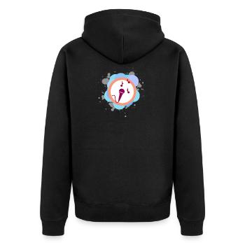 Karaoke - Unisex Premium Bio Zip Hoodie - Schwarz - Hinten - Nico (187cm)