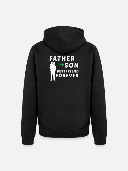 Father and son - Unisex Premium Organic Zip Hoodie - black
