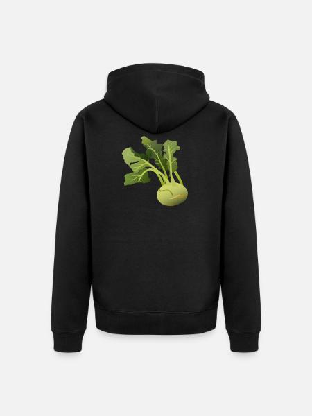 kohlrabi - Unisex Premium Organic Zip Hoodie - black