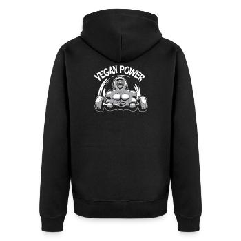 Vegan Power Gorilla Bodybuilder Fitness Workout - Veste à capuche bio Premium Unisexe - noir - Dos - Nico (187cm)
